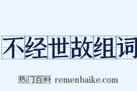 不经世故组词是什么意思的图片